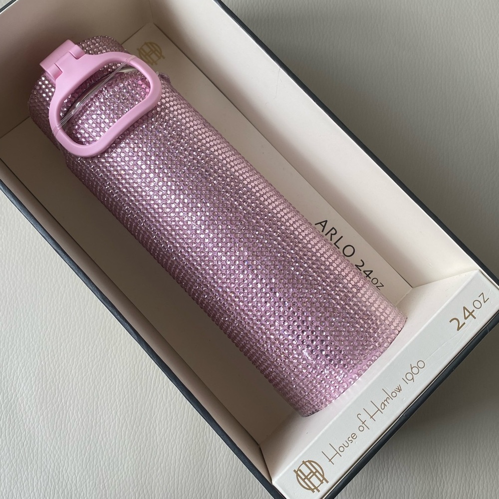 Pink rhinestone water bottle House of Harlow